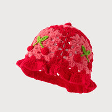 Sterling™ Crochet Knit Beanie with Floral Fruit Detail