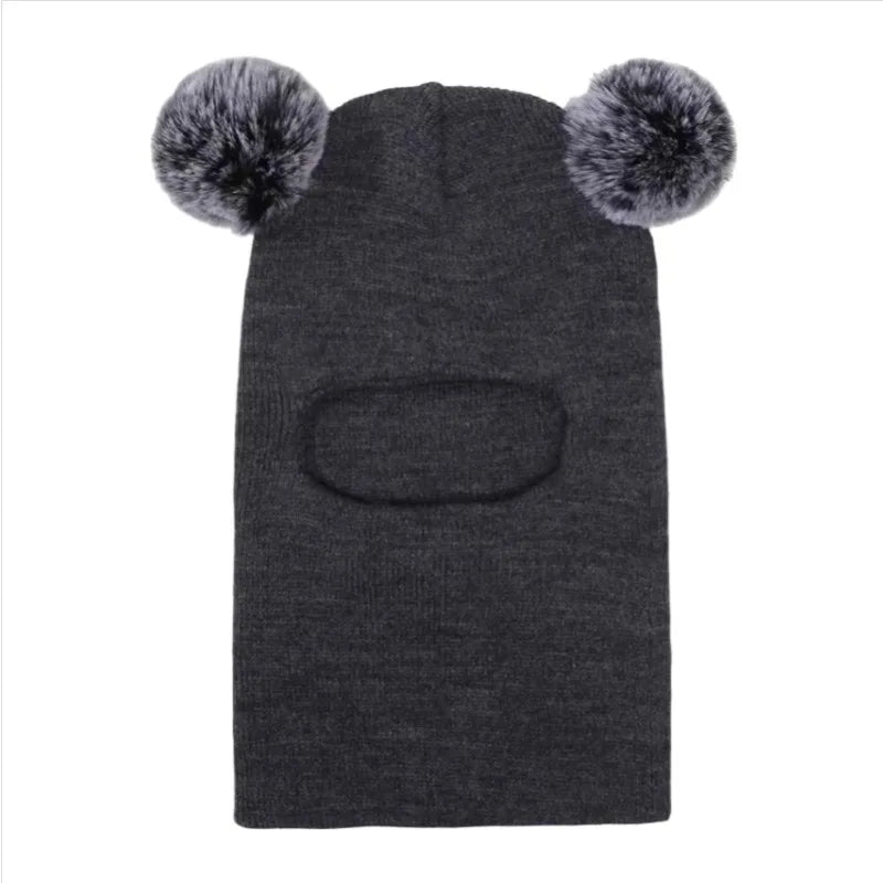 Sterling™ Double Pom Knit Balaclava Hood