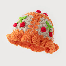 Sterling™ Crochet Knit Beanie with Floral Fruit Detail