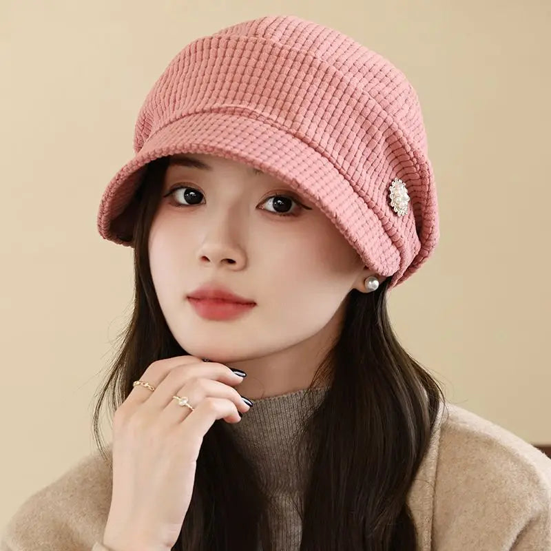 Sterling Retro Plaid Painter Beret™ Knit Peaked Brim