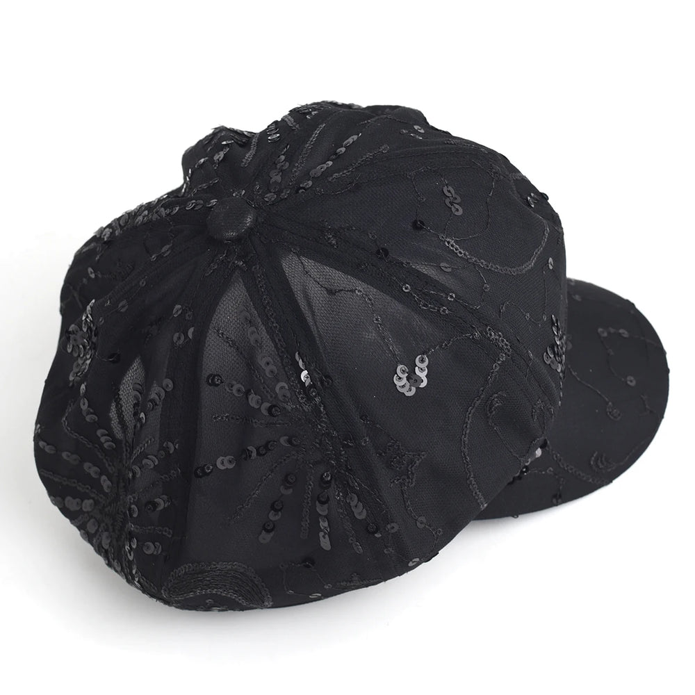 Sterling Sequined Mesh Painter Beret™ Breathable Sparkle Cap