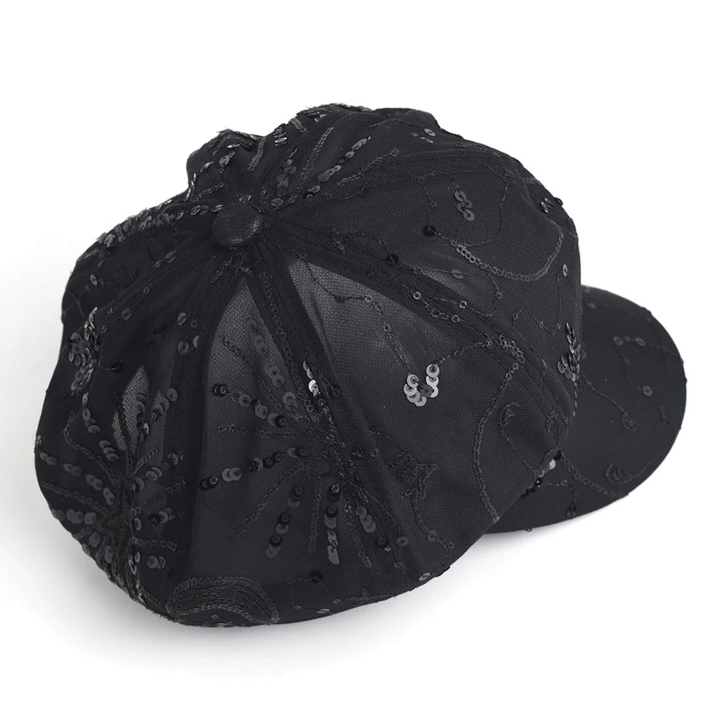 Sterling Sequined Mesh Painter Beret™ Breathable Sparkle Cap