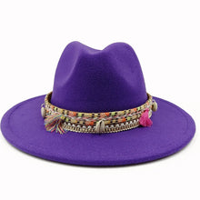 Sterling Fedora Hat™ Bohemian Shell & Tassel Band