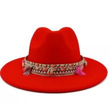 Sterling Fedora Hat™ Bohemian Shell & Tassel Band