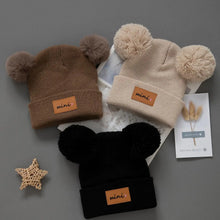 Sterling Nivali Kids Knit Beanie Set With Double Pompoms