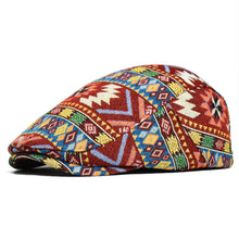 Sterling Reginald™ Vintage Print Flat Cap Woven Pattern Detail