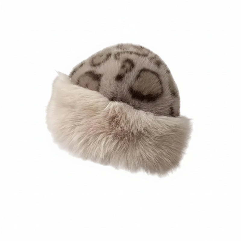 Sterling™ Winter Bucket Hat Faux Fur Leopard Print