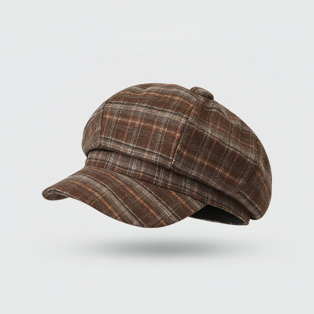 Sterling Alden Newsboy Cap™  Wool Blend Plaid Octagonal Crown