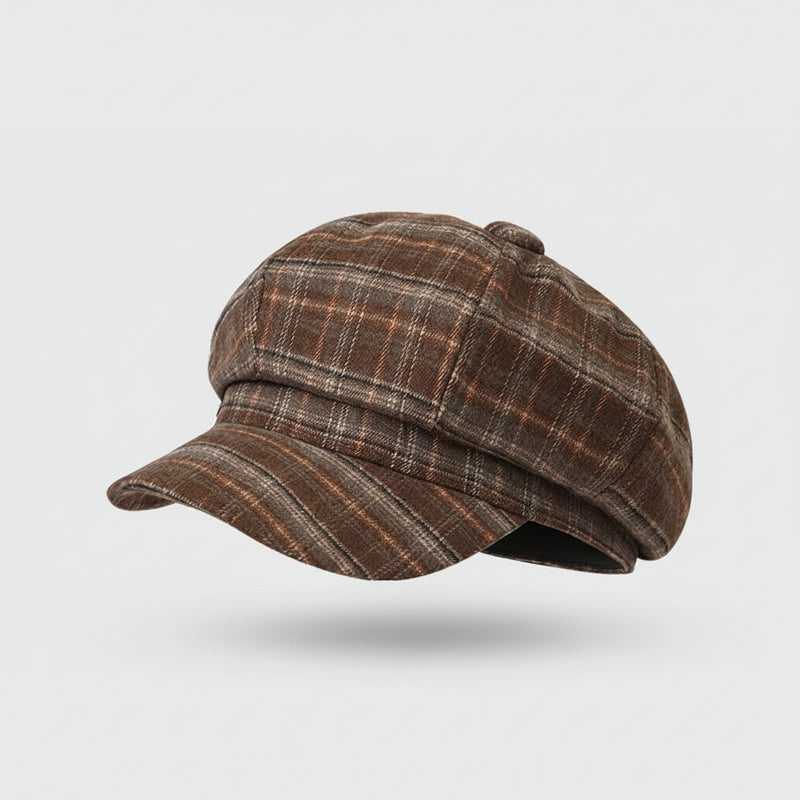 Sterling Alden Newsboy Cap™  Wool Blend Plaid Octagonal Crown