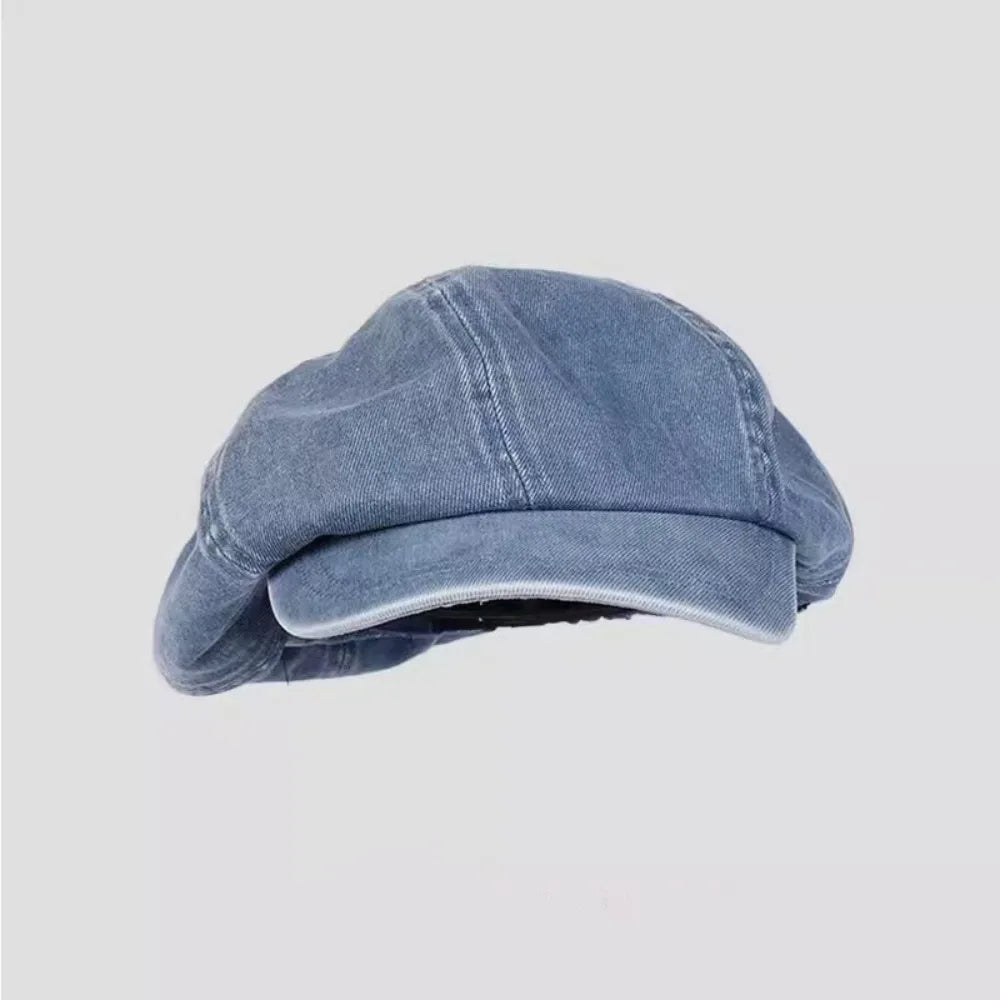 Sterling Aveline Newsboy Cap™ Washed Cotton Denim Octagonal Crown