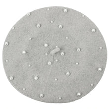 Sterling Celestine Wool Beret™ with Pearl Bead Detail