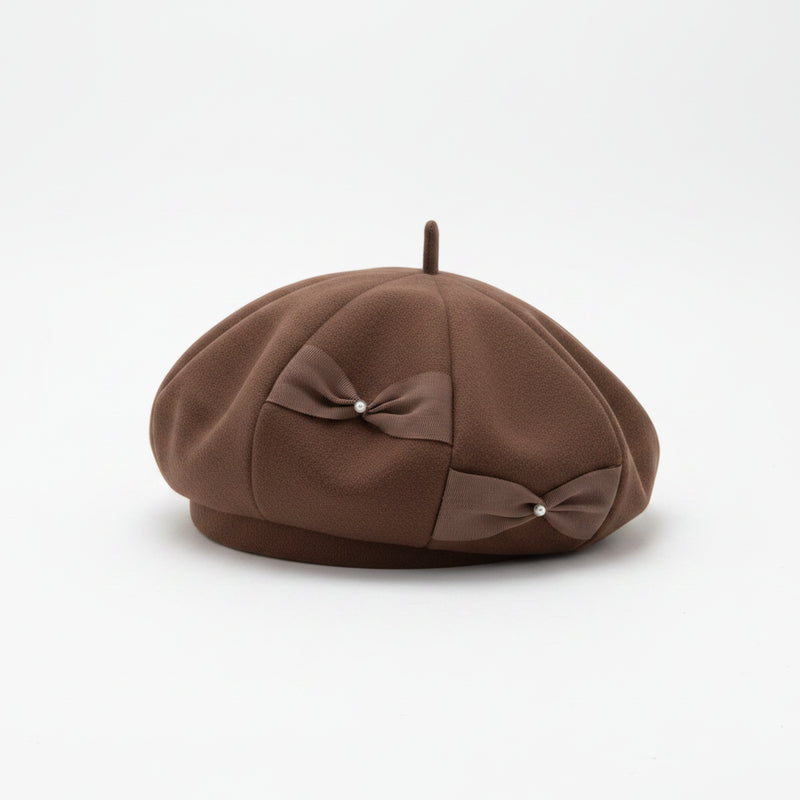 Sterling™ Mireya Wool Painter Beret With Bow Detail