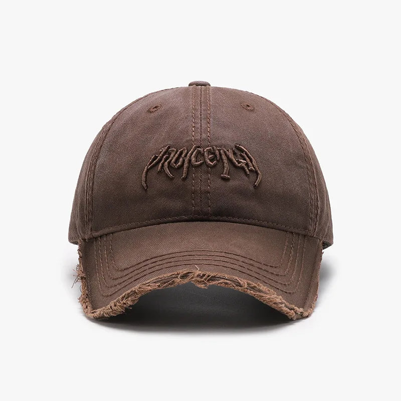 Sterling™ Adjustable Cotton Baseball Cap With Raised Letter Embroidery