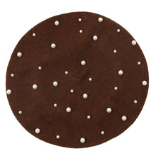 Sterling Celestine Wool Beret™ with Pearl Bead Detail