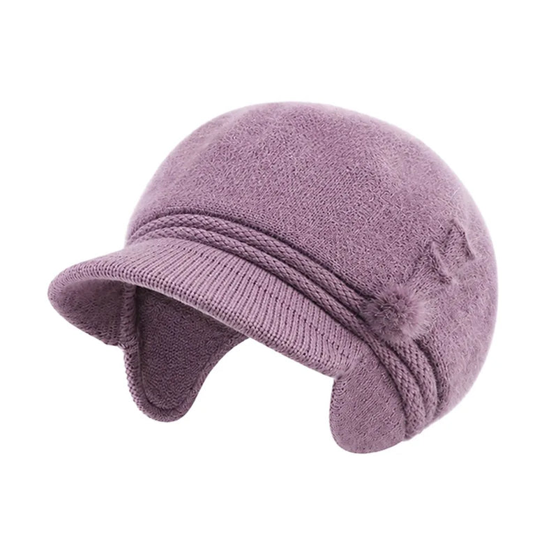 Sterling Winter Hat™ Set Curved Brim Lined Beanie Flower Detail Neck Warmer