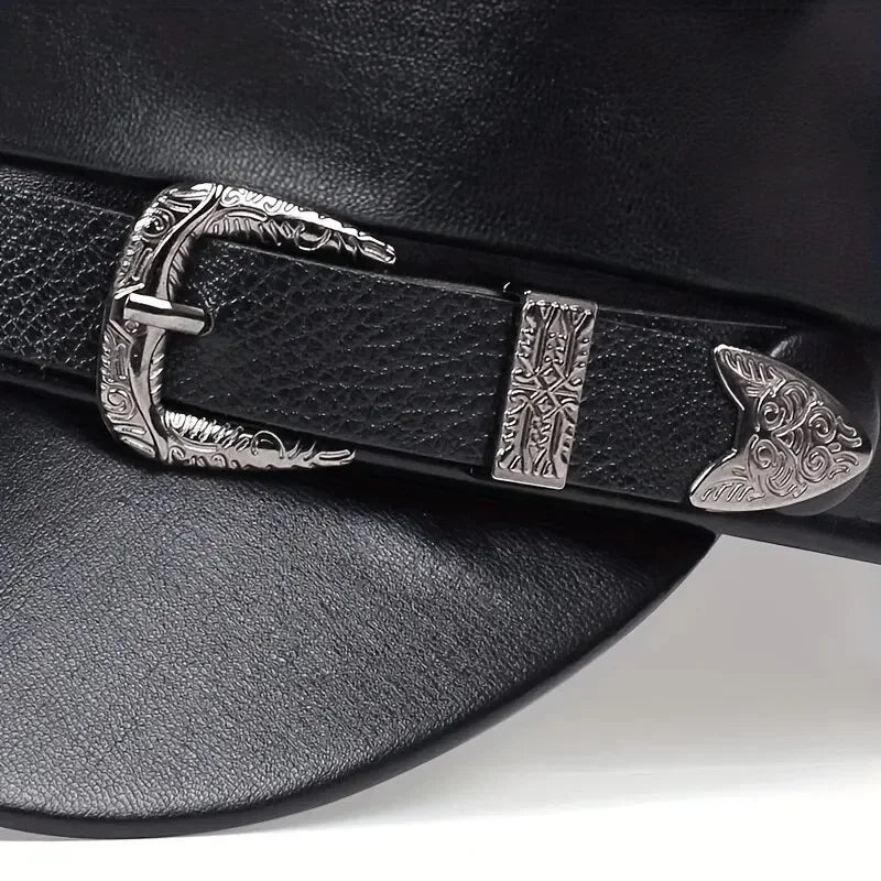 Sterling Belt Buckle Leather Hat™ Flat Top Cap Buckle Trim