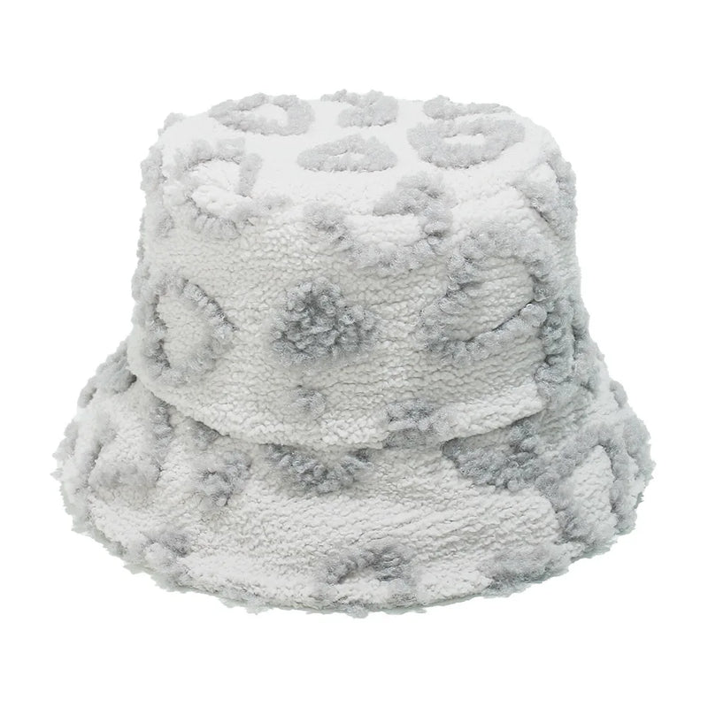 Sterling Cozette Sherpa Winter Bucket Hat with Heart Pattern™