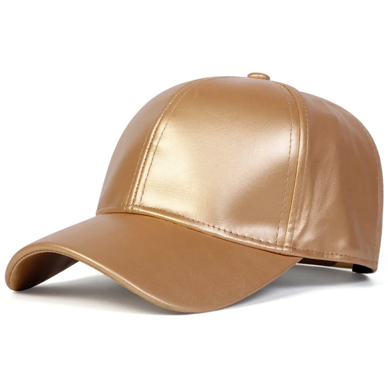 Sterling Light Panel Adjustable PU Leather Baseball Cap™   with Curved Visor