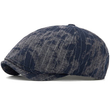 Sterling Striped Cotton Flat Cap™ Adjustable Side Buckle