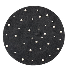Sterling Celestine Wool Beret™ with Pearl Bead Detail