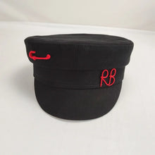 Sterling Octavia Cotton Octagonal Newsboy Cap™  With Letter Detail