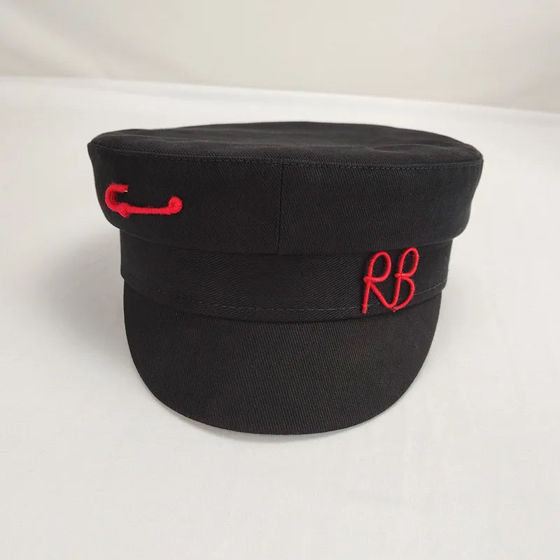 Sterling Octavia Cotton Octagonal Newsboy Cap™  With Letter Detail