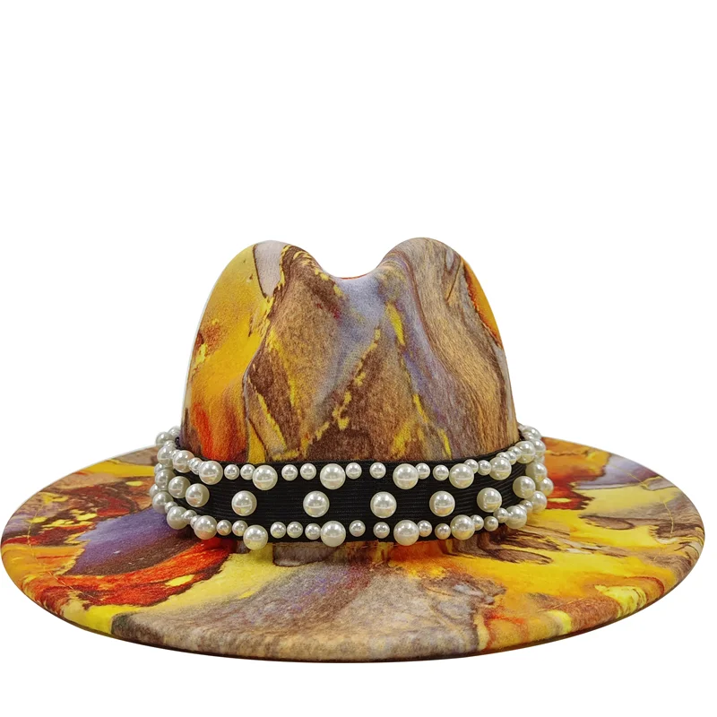 Sterling Fedora Hat™ Modern Psychedelic Pearl Design