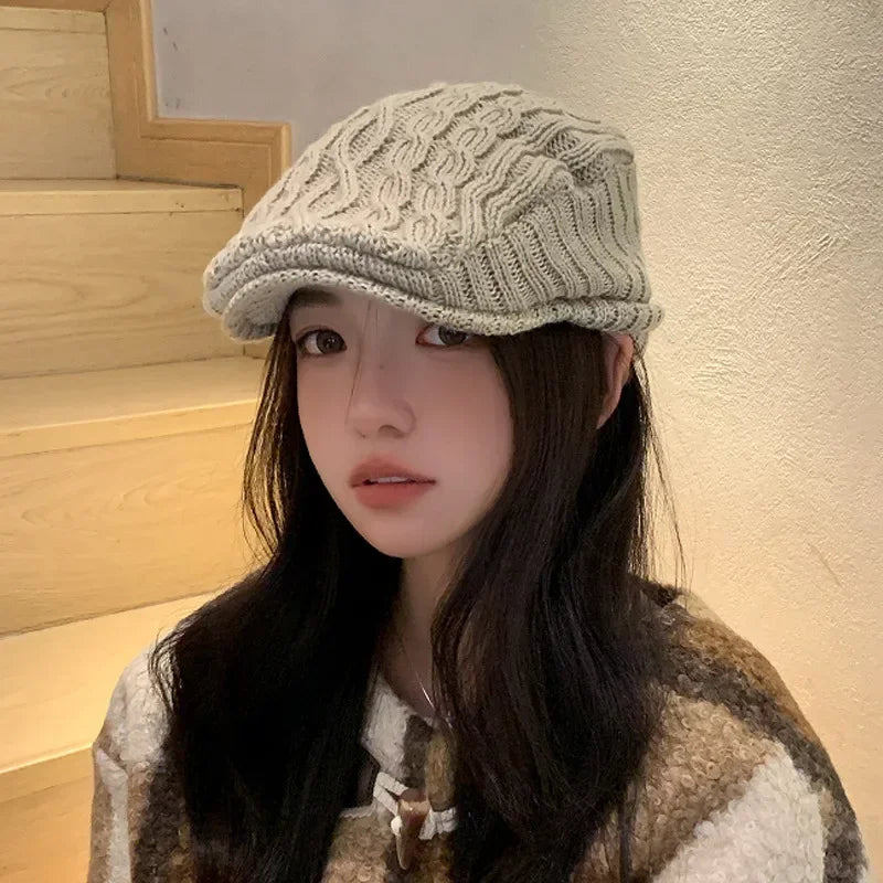 Sterling Knitted Beret Round™ Knit Painter Cap Soft Brim