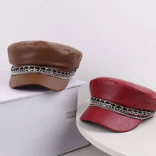 Sterling Leather Sailor Cap™ Chain Detail Structured Visor