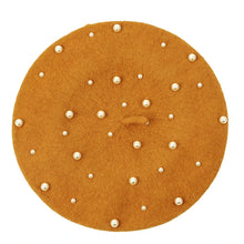 Sterling Celestine Wool Beret™ with Pearl Bead Detail