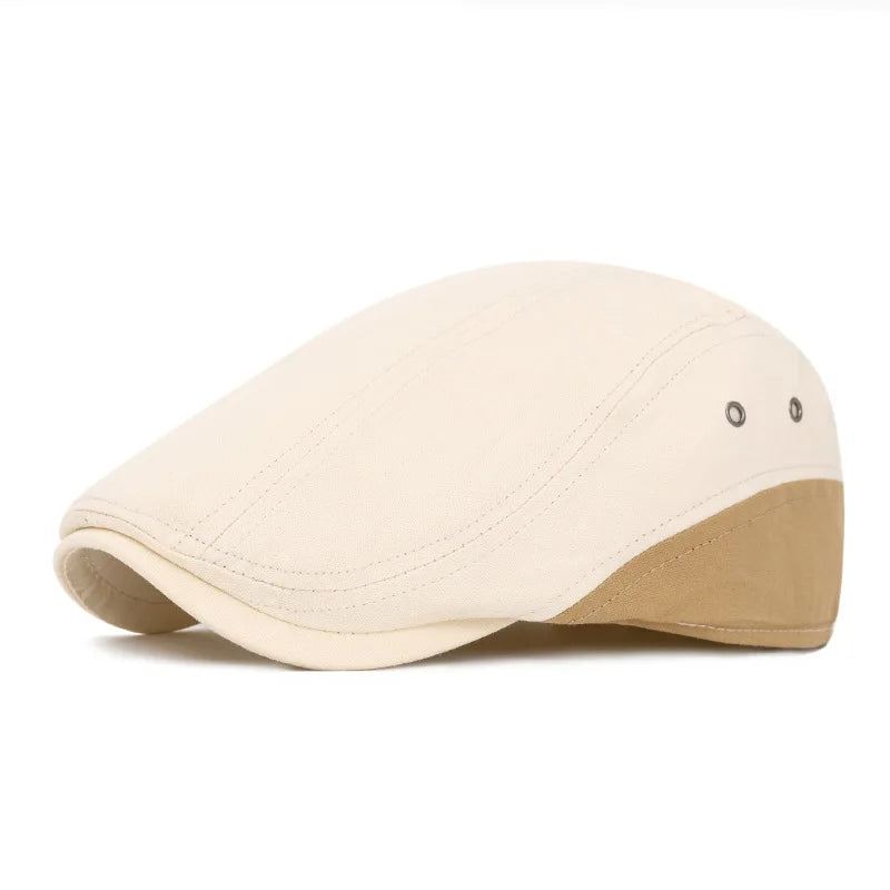 Sterling Vintage Patchwork Flat Cap™ Washed Fabric Paneled Visor