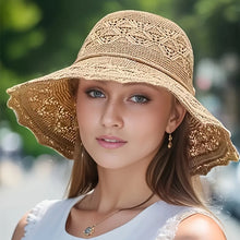 Sterling Silver Bloom™ Wide Brim Straw Hat Lace Weave