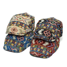 Sterling Reginald™ Vintage Print Flat Cap Woven Pattern Detail