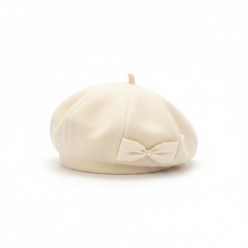 Sterling™ Mireya Wool Painter Beret With Bow Detail