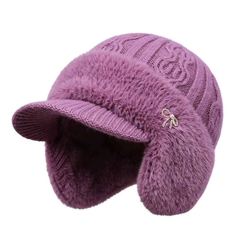 Sterling™ Marlowe Fleece Knit Beret Cap With Plush Ear Flaps