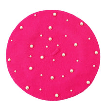 Sterling Celestine Wool Beret™ with Pearl Bead Detail