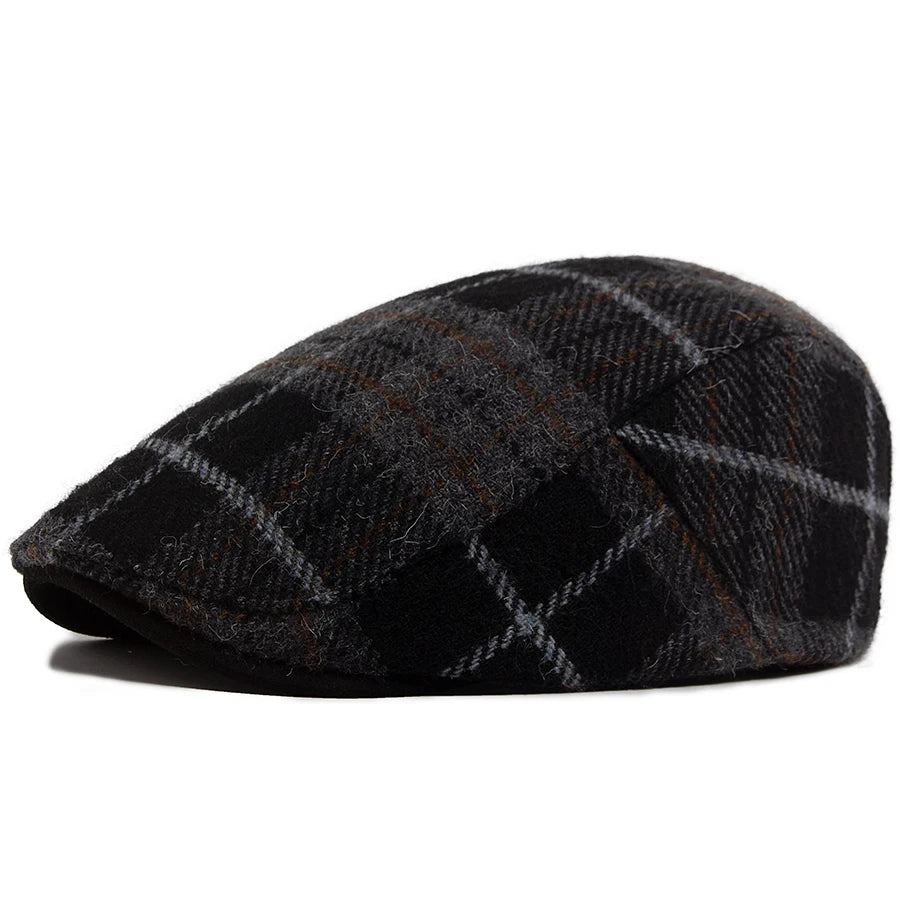 Sterling Winter Wool Color Grid Flat Cap™ Wool Blend Plaid Finish