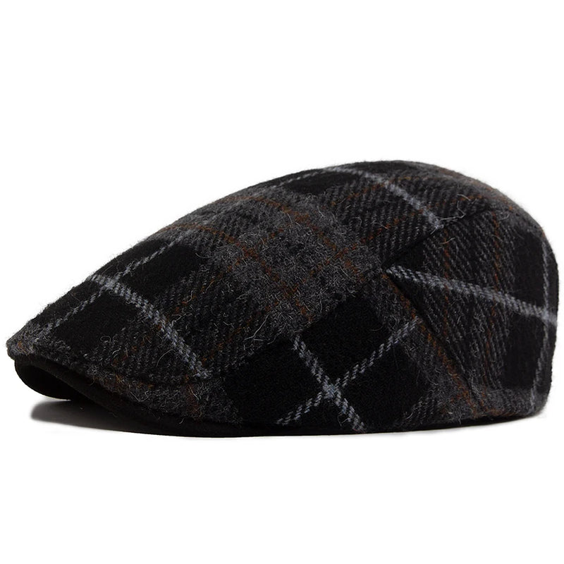 Sterling Winter Wool Color Grid Flat Cap™ Wool Blend Plaid Finish