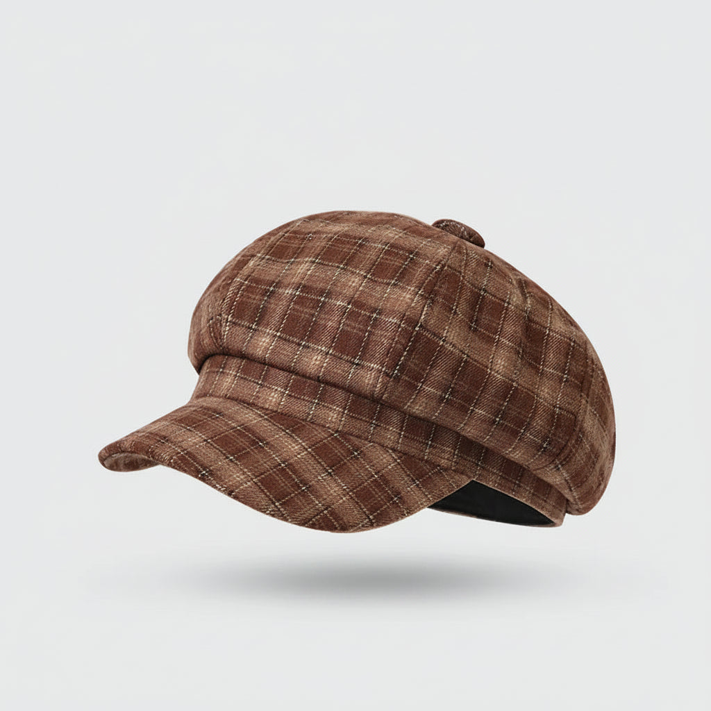 Sterling Alden Newsboy Cap™  Wool Blend Plaid Octagonal Crown