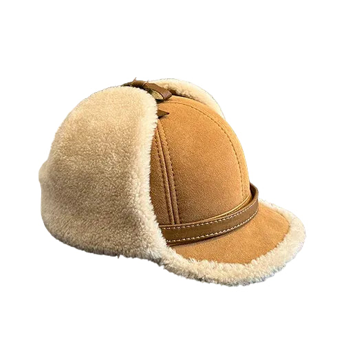 Sterling™ Leather Bomber Cap Lamb Wool Lined Earflaps