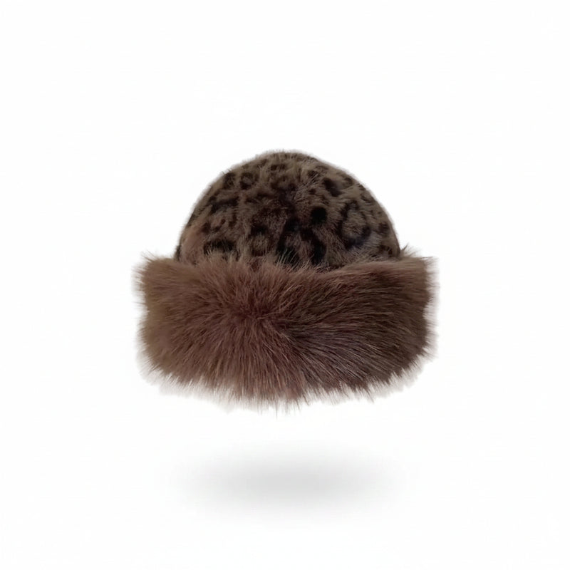 Sterling™ Winter Bucket Hat Faux Fur Leopard Print