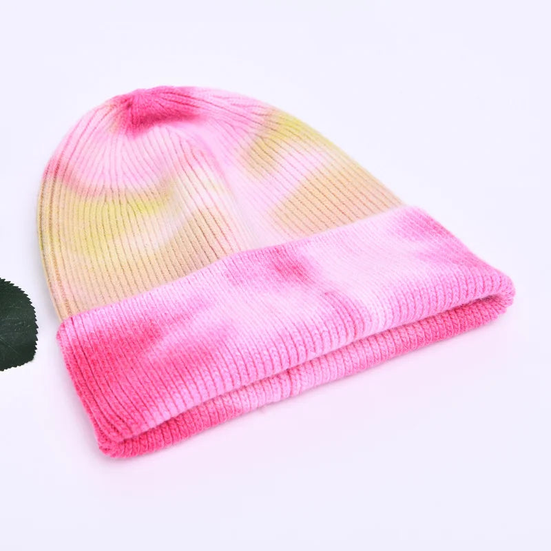 Sterling Aurielle Tie Dye Cashmere Beanie with Fur Pom™