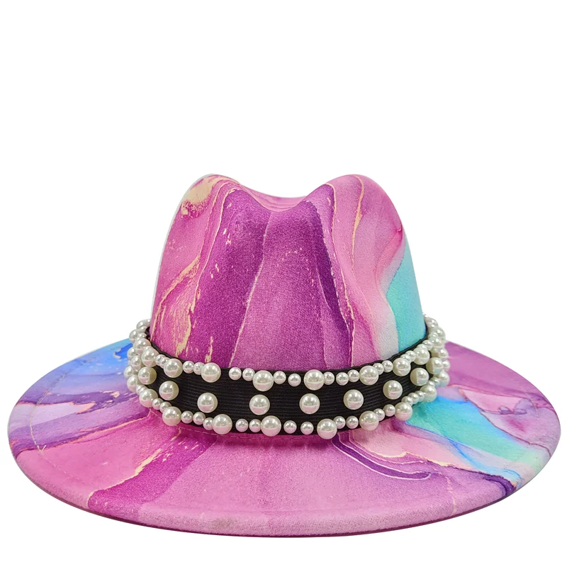 Sterling Fedora Hat™ Modern Psychedelic Pearl Design