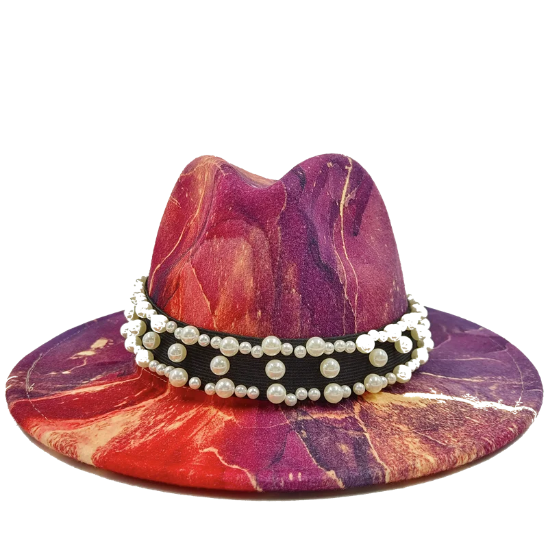 Sterling Fedora Hat™ Modern Psychedelic Pearl Design