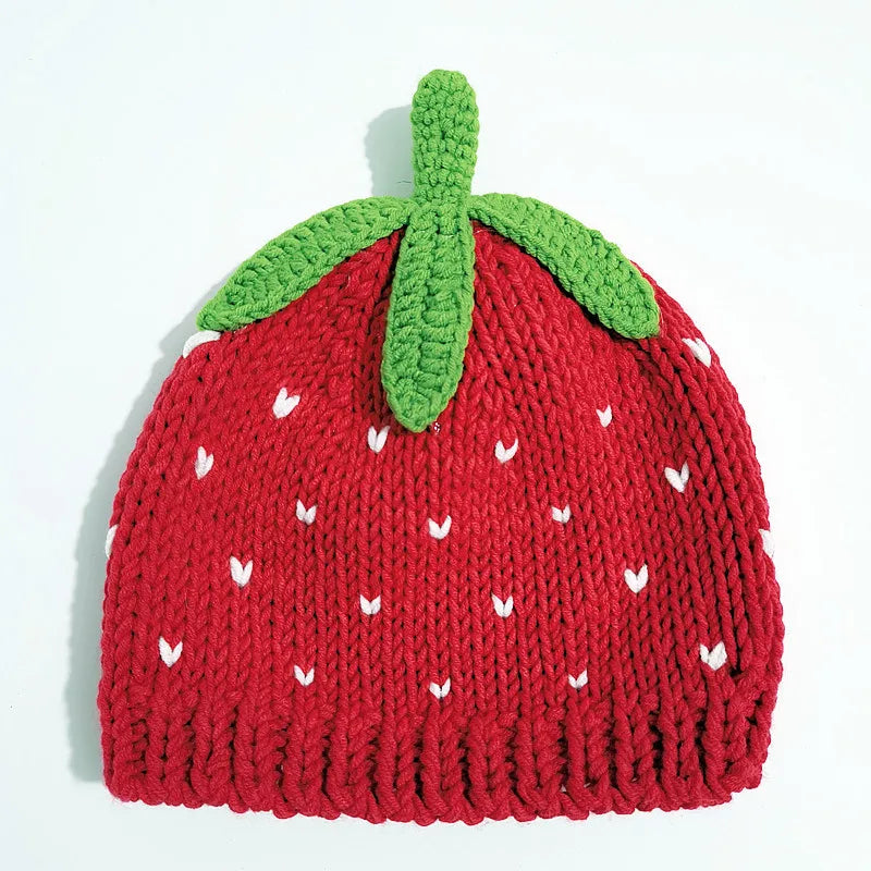 Sterling™ Crochet Knit Beanie with Floral Fruit Detail