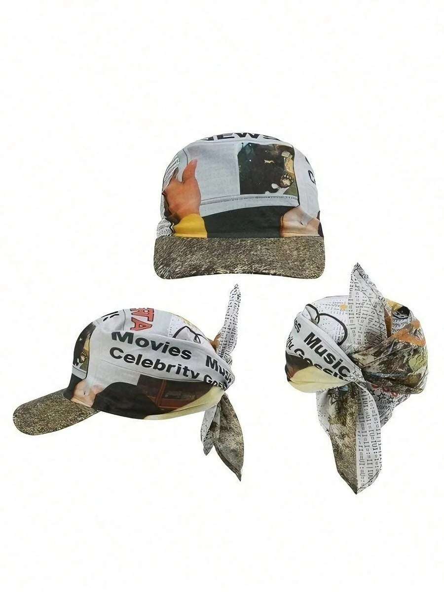 Sterling™ Y2K Streetwear Camouflage Brim Headscarf With Tie Back