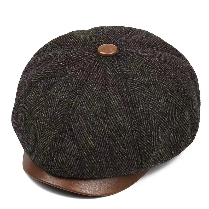 Sterling Aldren Sheepskin Newsboy Cap™  With Octagonal Crown