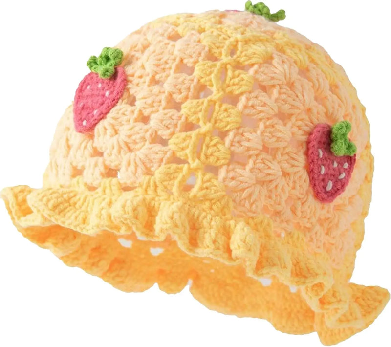 Sterling Strawberry Crochet Bucket Hat™ - Packable Style