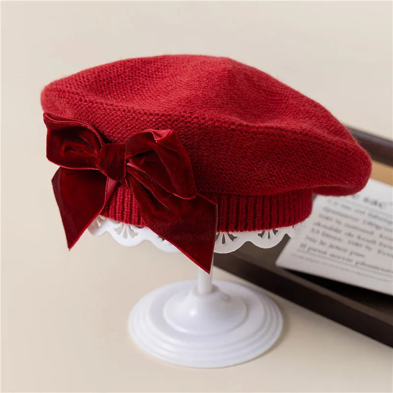 Sterling Elodie Kids Knit Beret™ with Bow Detail