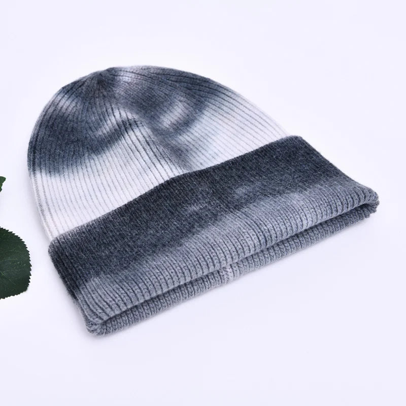 Sterling Aurielle Tie Dye Cashmere Beanie with Fur Pom™